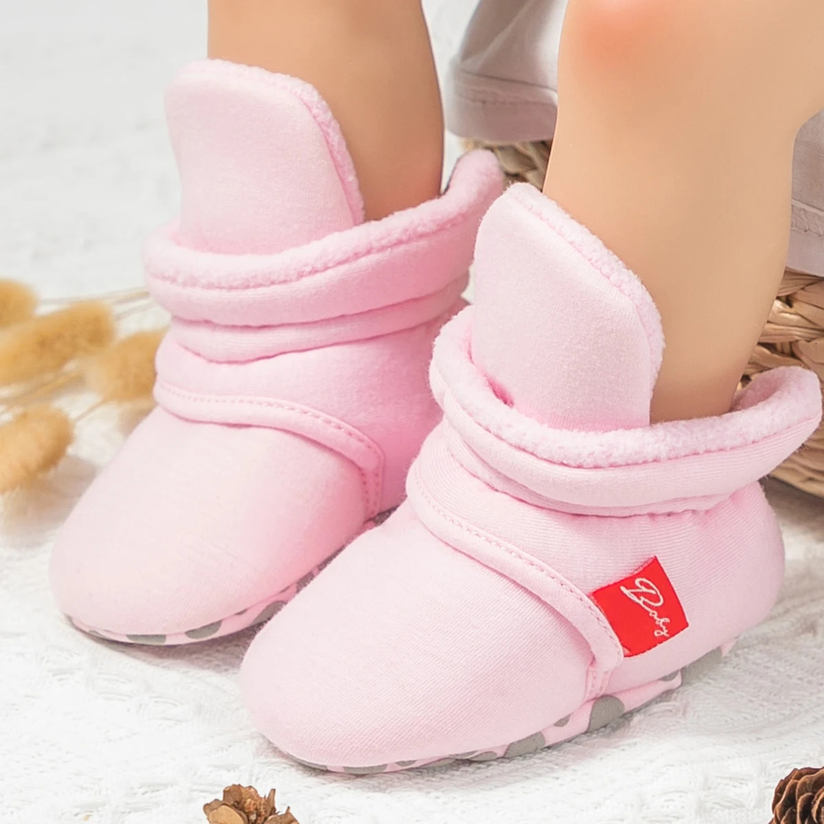 Winter Baby Boy Girl Socks Booties Fluff Soft Elastic Cord First Walkers Antislip Indoor Warm born Shoes Moccasin 250115