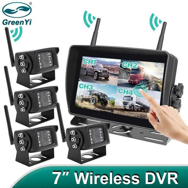Car DVRs Wireless 7 AHD Digital Touch Screen DVR Record IR Night Vision Reverse Backup Camera 4CH WiFi Monitor For Truck/Trailer/Bus/RV car dvr H25020