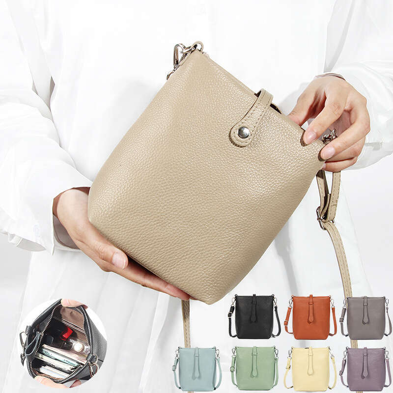 Genuine Leather Bucket With A High-End Exquisite Crossbody Bag, Versatile For Women, New Large Capacity, Fashionable And Simple Shoulder Bag