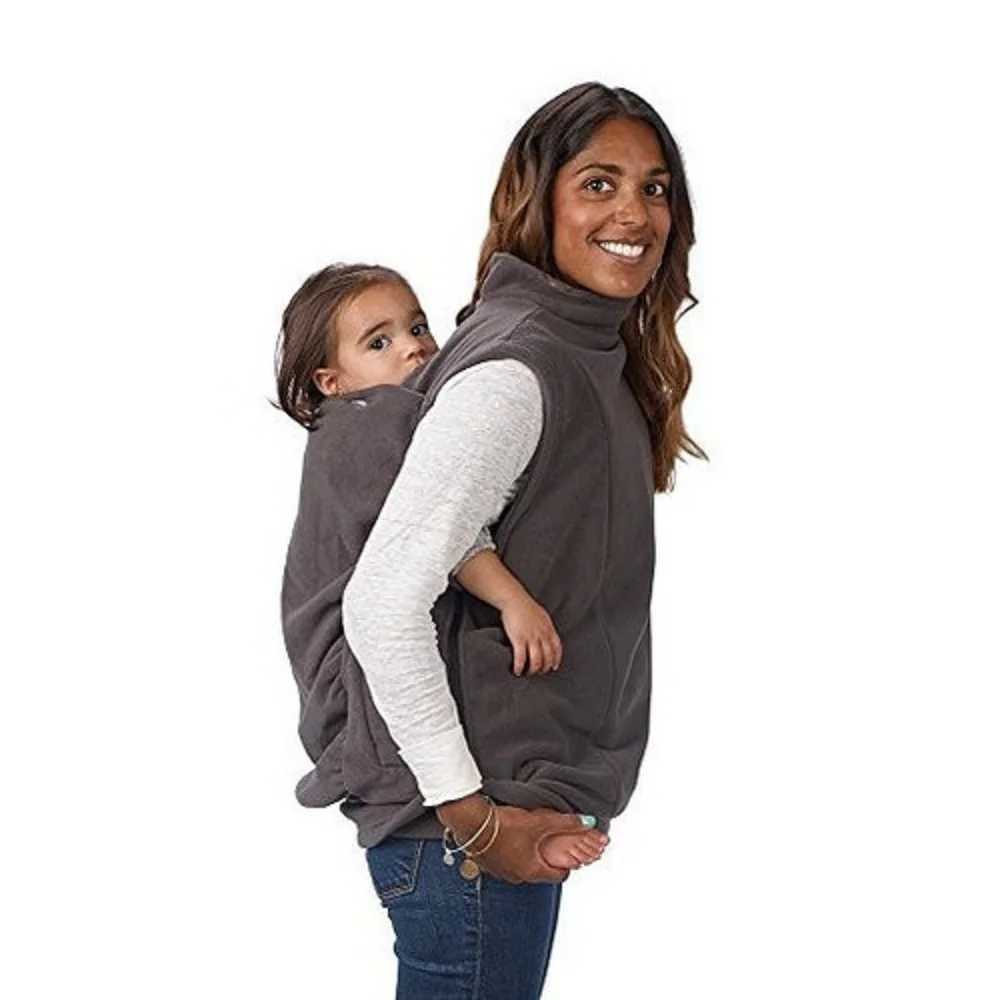 Daddy Mom Kangaroo Baby Carrier Jacket Coat Maternity Clothes Fall Winter Carry Baby Thick Vest Sleeveless Sweatshirt Outerwear W250207