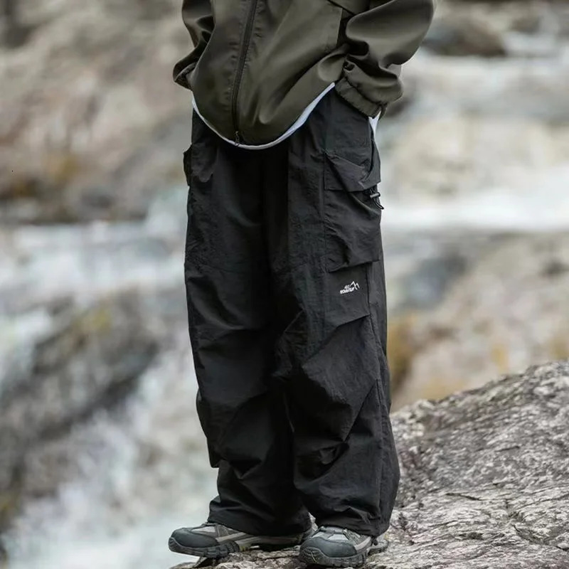ARENS Parachute Cargo Pants Men Oversize Outdoor Casual Trousers Male Waterproof Pants Man Japanese Streetwear Hip Hop 250206