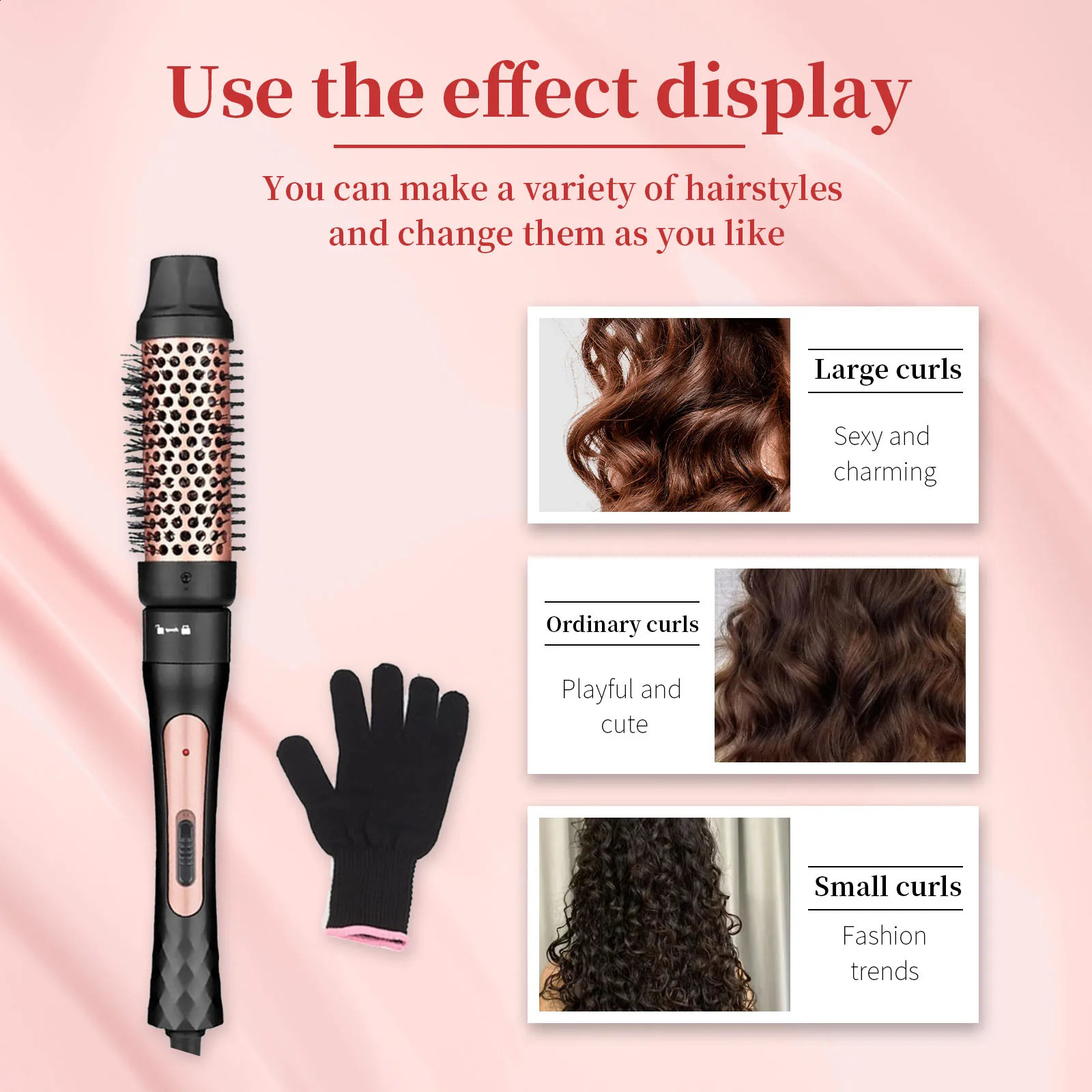 4-in-1 Curling Iron with Curling Brush Professional Hair Curler 9-32MM Hair StraightenerFast Heating Hair Styling Appliances 250206