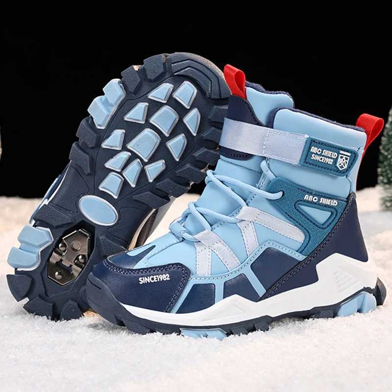 Hot Selling Childrens Boots Thick Soles 2025 Wear-resistant Waterproof Casual Shoes Winter Warm Comfortable Walking Shoes Kdis W250207