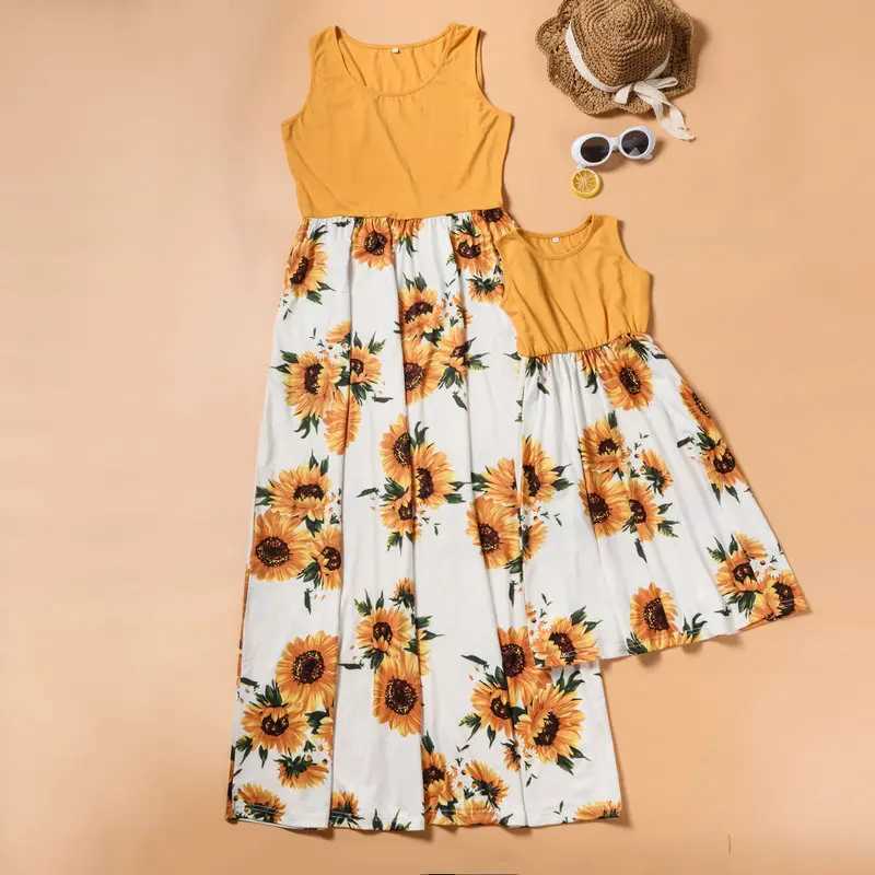 Sleeveless Long Dress For Mother And Daughter Party Wedding Clothes Family Matching Outfits Summer Beach Mother Kids Girls Dress W250207