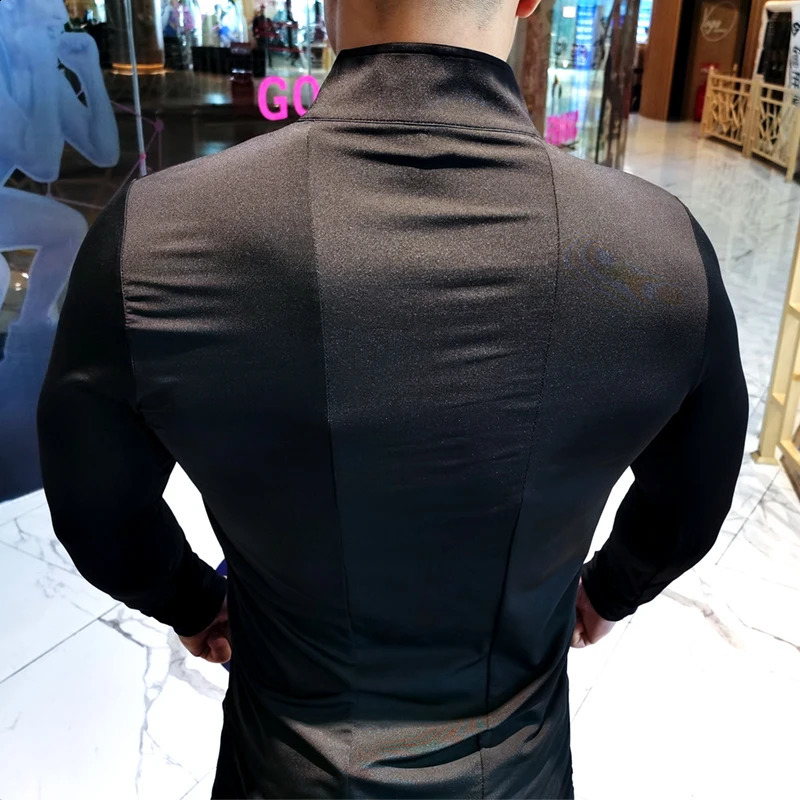Autumn Winter Quick Dry Running Shirt Men T-shirt Long Sleeve Compression Shirts Gym T-shirt Fitness Sport Zipper Shirt 250206