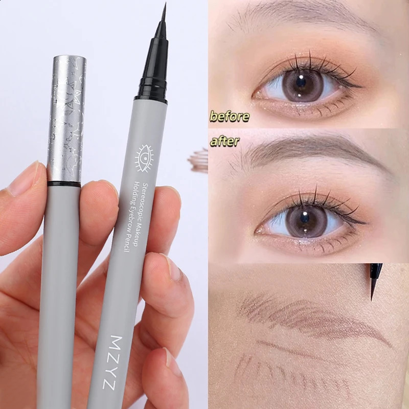 Multifunctional Liquid Eyebrow Pencil Ultra Fine Eyeliner Lying Silkworm Waterproof Grey Brown Enhancer Tattoo Cosmetics 250108