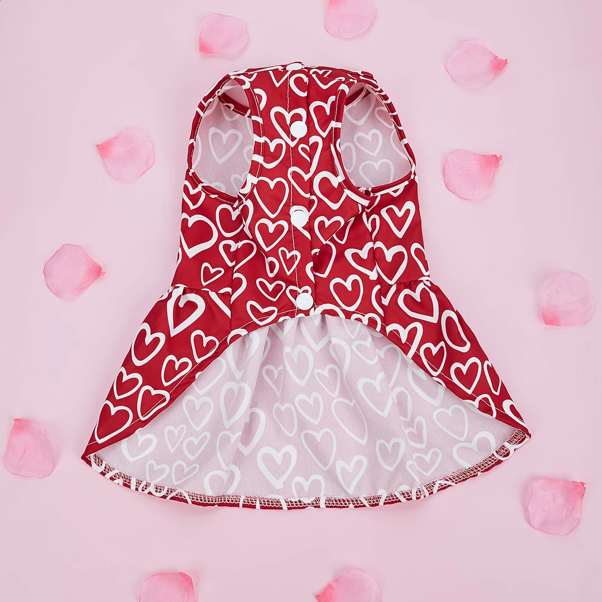 Valentines Day Pet Clothes Hearts Dog Valentines Outfit Bowknot Red Tulle Dog Dress with for Small Dogs Cat Girl 250206