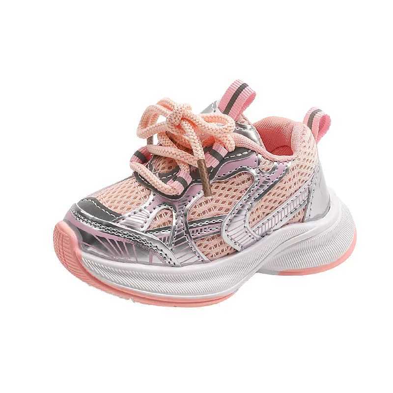 Girls Sports Shoes 2024 New Sle Soft Sole Childrens Casual Shoes Fashionable Breathable Stripe Dad Shoes for Kids Boy H08029XJ250318