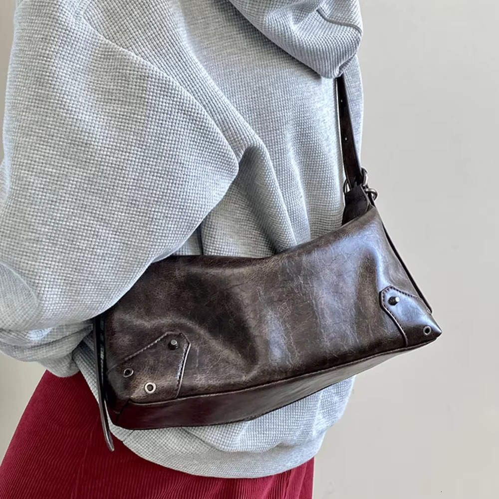 Pu Leather Retro Women's Underarm Cool Y2k Girls Vintage Small Shoulder Bags Simple Female Crossbody Bag Handbags Purse PU Cartoon