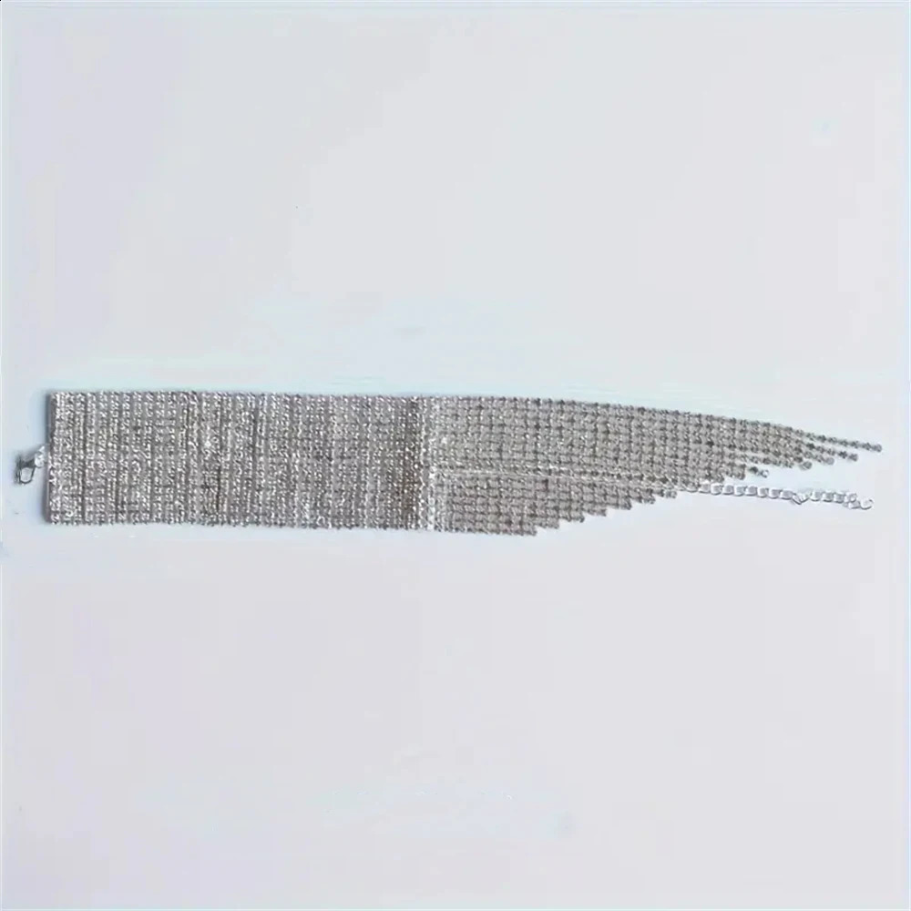 1pc Exquisite Sparkling Tassel Crystal Bracelet Jewelry Fashion Banquet Party Rhinestone Bracelet Dressing Jewelry Accessories 250206