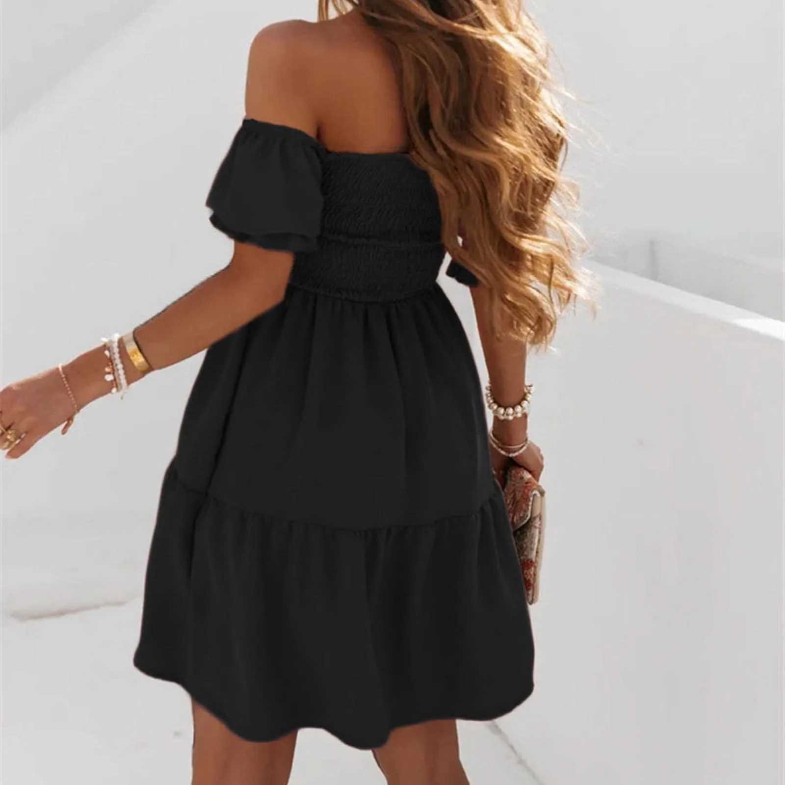 Dresses For Women 2024 Plus Size Summer Dresses For Women 2024 Midi Off Shoulder Puff Sve Dress Vestidos Verano Moda 2024XJ2500207