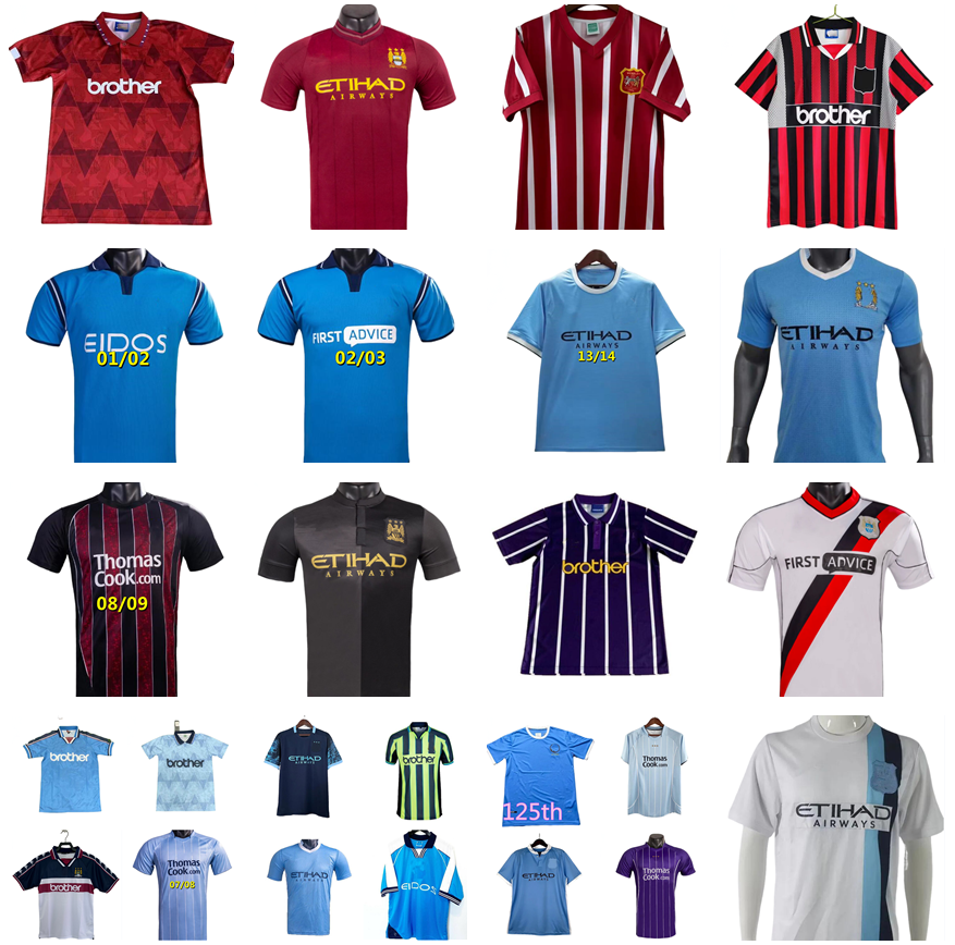 94 96 97 98 99 00 01 02 03 05 06 07 08 11 12 13 15 16 TOURE YAYA BALOTELLI Retro Man citys soccer jersey Final 2011 2012 DZEKO KUN AGUERO HAALAND vintage football shirt KOMPANY