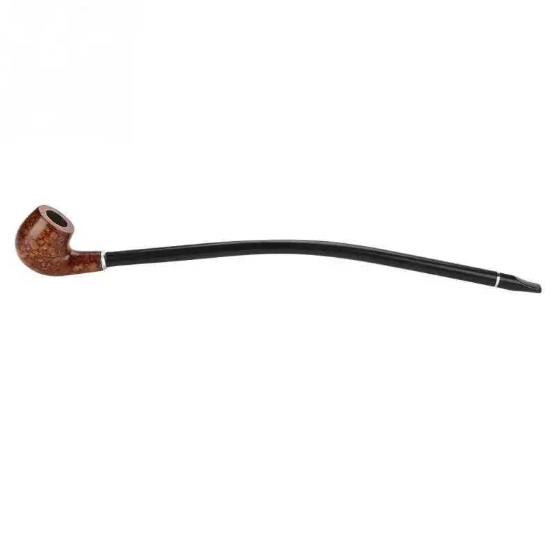 40.5cm Natural Wood Long Cigarette Holder Exquisite Brown Handle Wooden Tobacco Cigarettes Smoke Pipe with Box Wood Pipe Y250207