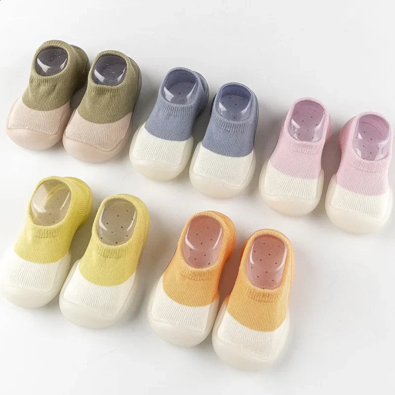 Baby Toddler Shoes Baby Contrasting Color Soft-soled Non-slip Socks Shoes Autumn Zapatos Para Bebe 250118
