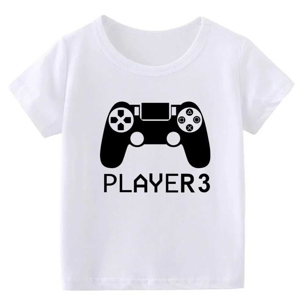 Player 1/2/3 Funny Father Son Family Look Tshirt Summer Short Sleeve T-Shirt for Daddy Baby Bodysuit Family Matching Clothes W250207