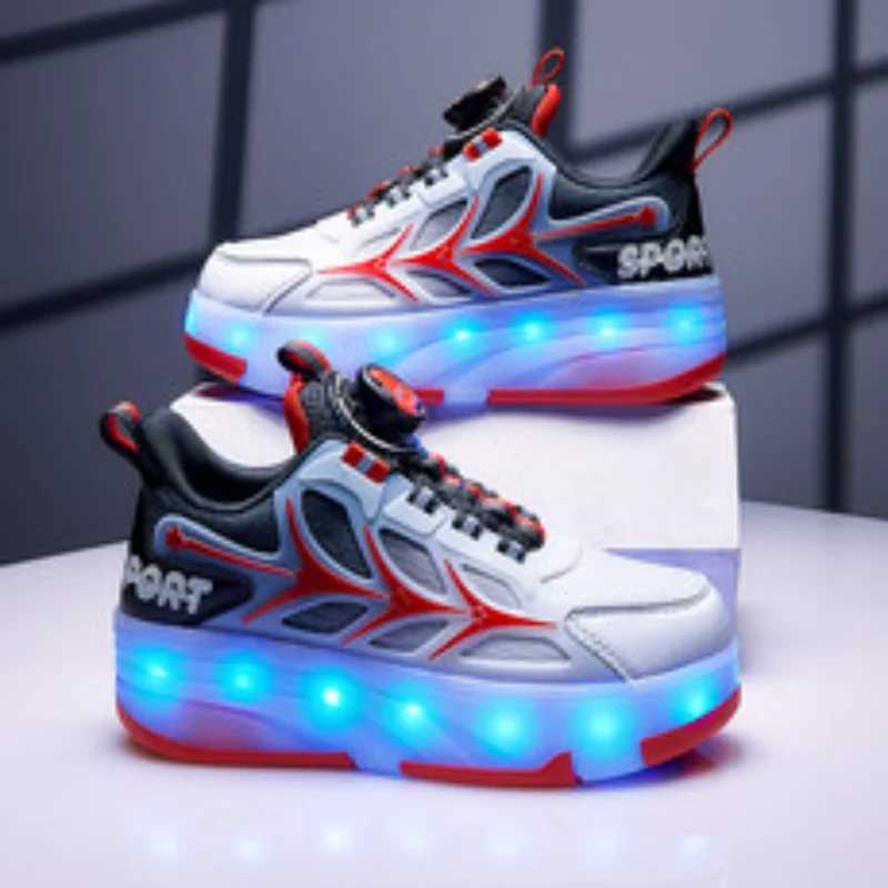 Fashion Kid Students Air Roller Skating Shoes Childrens Birthday Boys and Girls Par Shoes Christmas Gift W250207