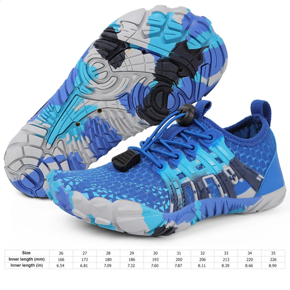 Kids Water Shoes Sea Diving Sneakers Qiuck Drying Upstream Wading Shoes Non-Slip Five Fingers Aqua Shoes Beach Swimming Footwear 250207