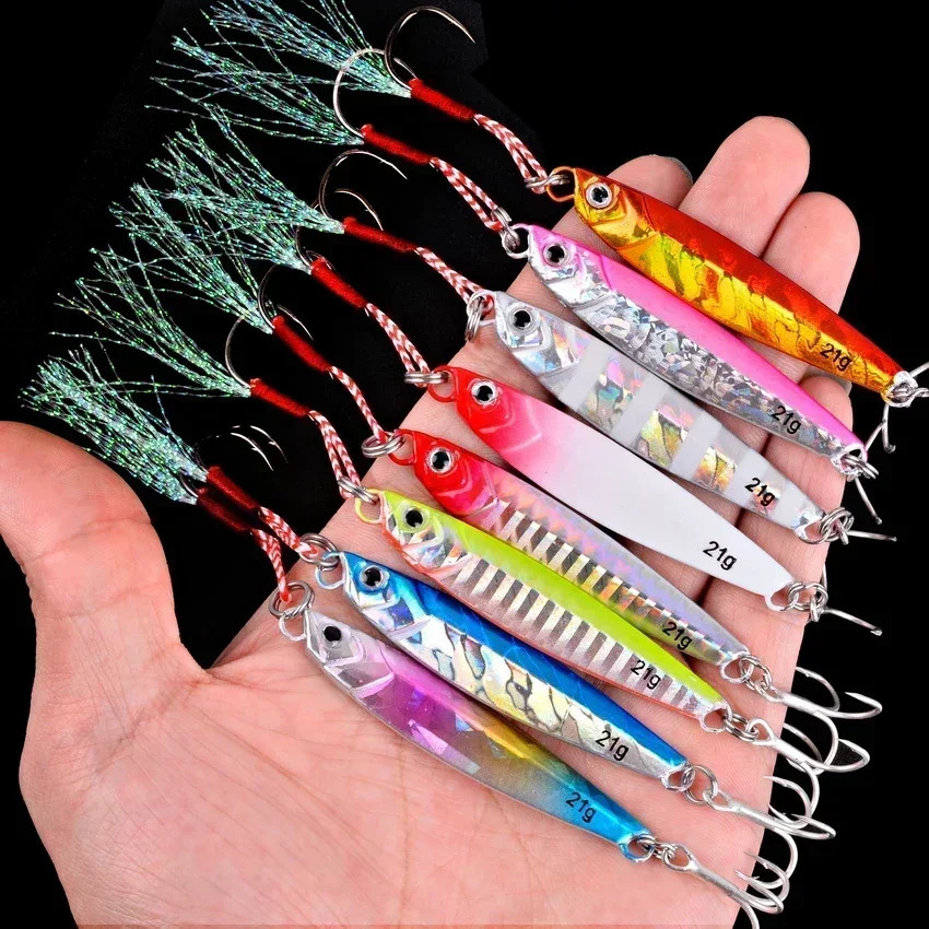 5pcs Metal Jig Fishing Lure Weights 10g40g Trolling Hard Bait Bass Tackle Trout Jigging Jigs Saltwater Lures 250207