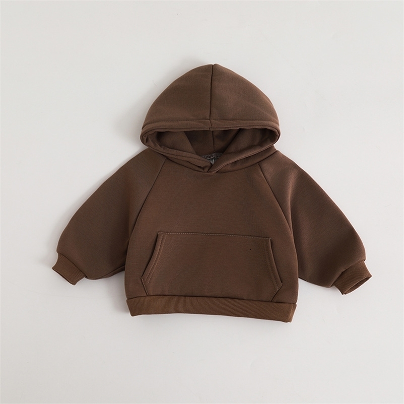 Spring Autumn Infant Baby Boys Warm Pure Color Cotton Long Sleeve Kid Boy Pullovers Large Pockets Little Boy Hoodies 250121