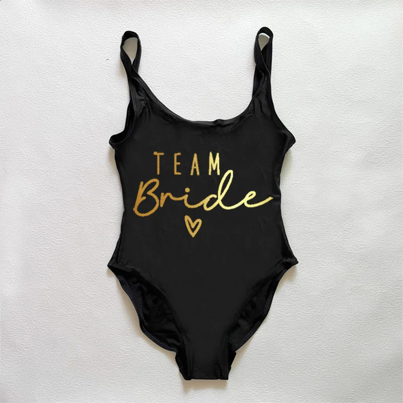 S3XL OnePiece Swimsuit Women Team Bride Summer Swimwear Higt Cut Low Back Bathing Suit Bachelor Party Swimming Suit Beachwear 250121