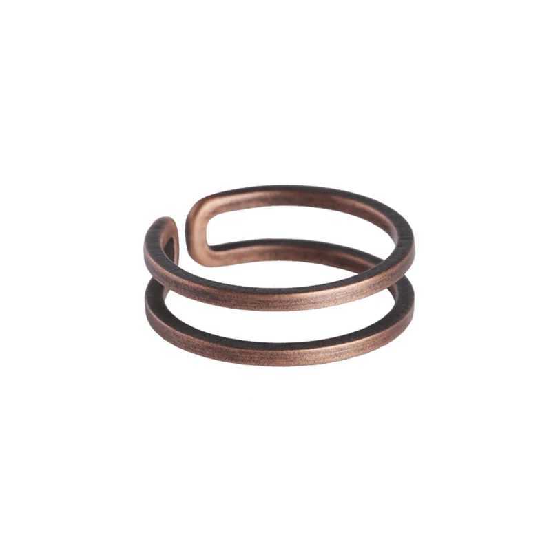 Hand Crafted Solid Copper Ring Special Design Process Black Size Adjustable Retro Punk Street for Couple Lover Accessories W250207