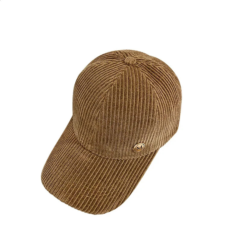 Baseball Cap Women Autumn Winter Solid Color Trendy Corduroy Korean Adjustable Hats For Women Men Fashion Cap Female 250206
