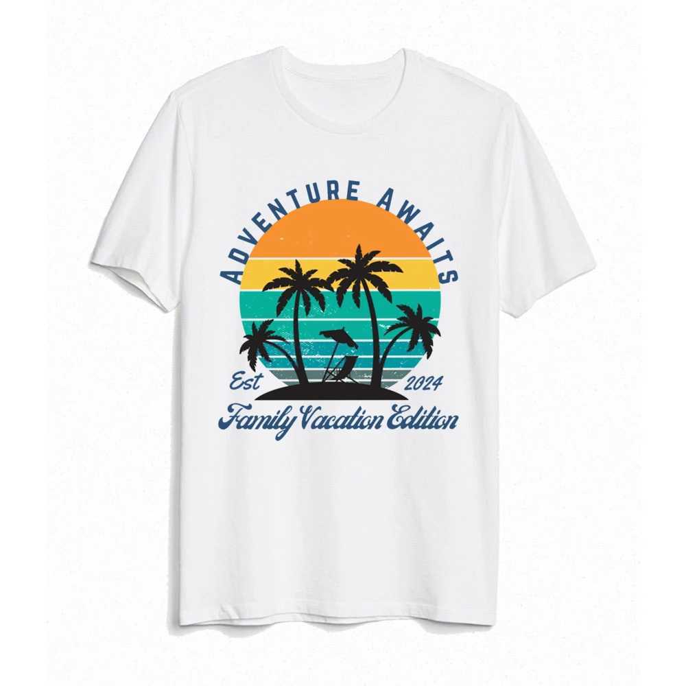 Adventure Awaits Family Vacation Edition Est 2024 Family Matching Shirt Adult Kids Summer T-shirt Tops Baby Short Sleeve Romper W250207