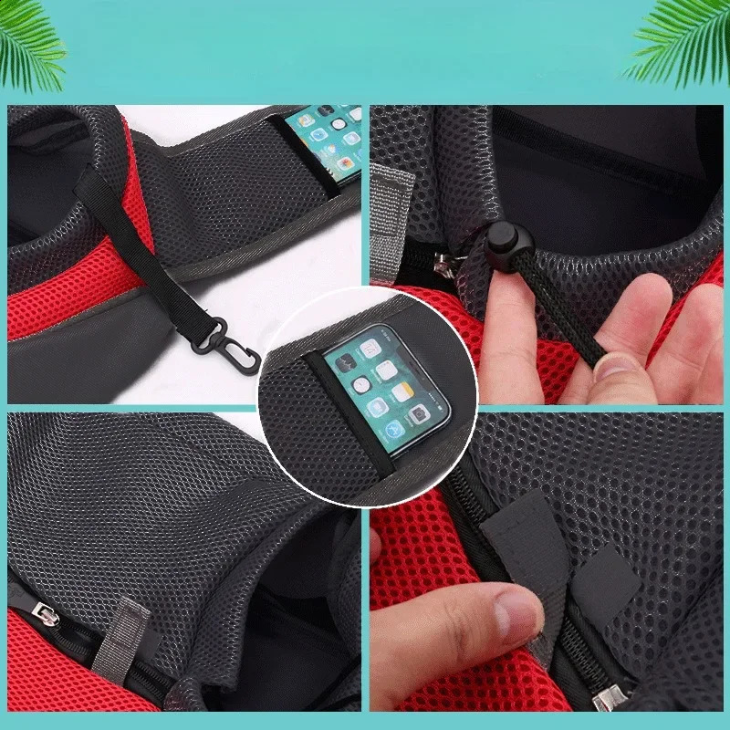 Portable Pet Front Bag Dog Backpack Mesh Breathable Pet Shoulder Bag Outgdoor Travel Puppy Slings Handbag Tote Pouch 250206