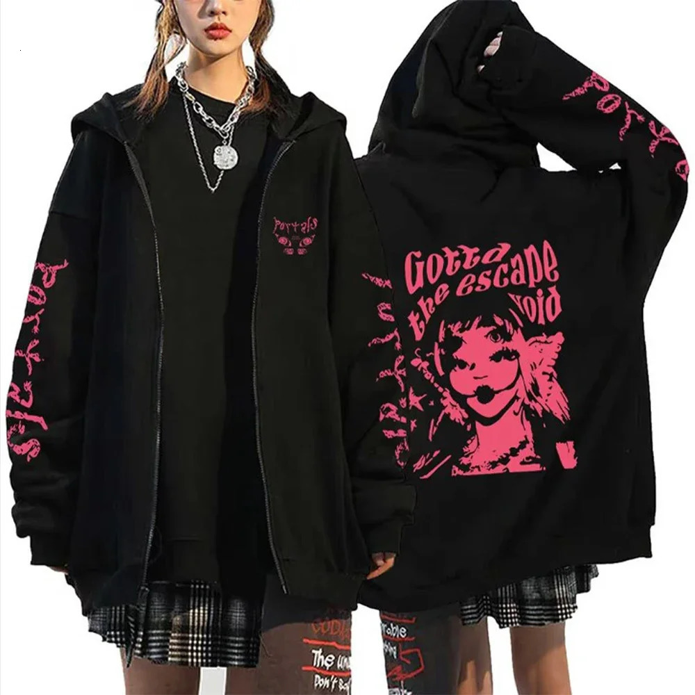 Melanie Martinez Portals Tour Zipper Hoodie Casual Mens Hip Hop Street Clothing Jacket Y2K Coats 250207
