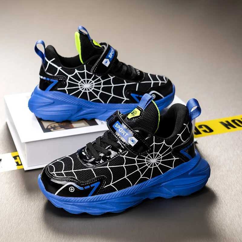 Brand Kids Trendy Spider Sneakers Boys Lightweight Sport Footwear Outdoor Breathable Tennis Shoes Non-slip Running Shoes W250207
