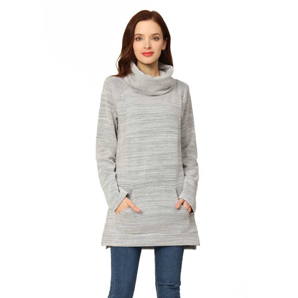 Winter Elegant Maternity Sweater Thermal Breastfeeding Coat Turtle Neck Nursing Jumpers Lactation Clothes Dropshipping W250207