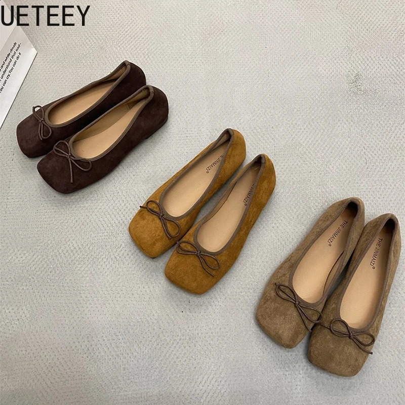 er Spring Square Toe Women Mary Jane Shoes Fashion Butterfly-knot Shoes Concise Soft Sole Dress Street Style Shoes 250206