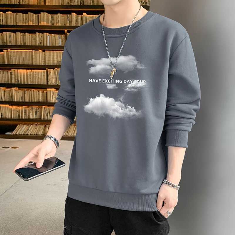 New Autumn and Spring Long sleeved T-shirt for Men Sweater Underlay Shirt for Men Round Neck Pullover Sweater for Men W250207