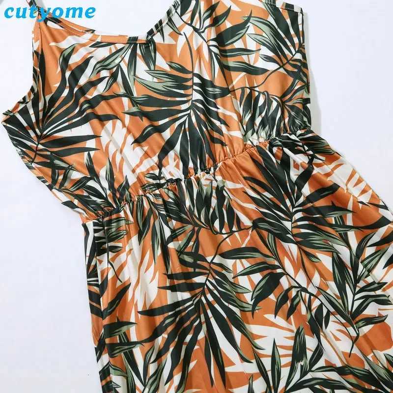 Mother Daughter Family Matching Outfits Sleeveless Floral Dress Summer Cotton Girl Women Boho Loose Dresses Sundress Clothes W250207