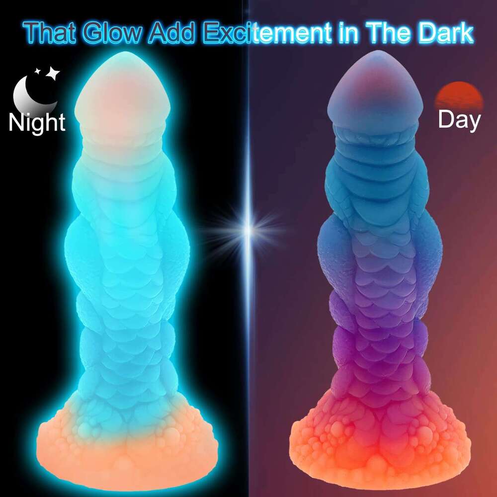 Masturbator Colorful Glow-in-the-Dark Plug Soft Liquid Silicone Rear Anal Expansion Sex Toys Adult Female Dildo