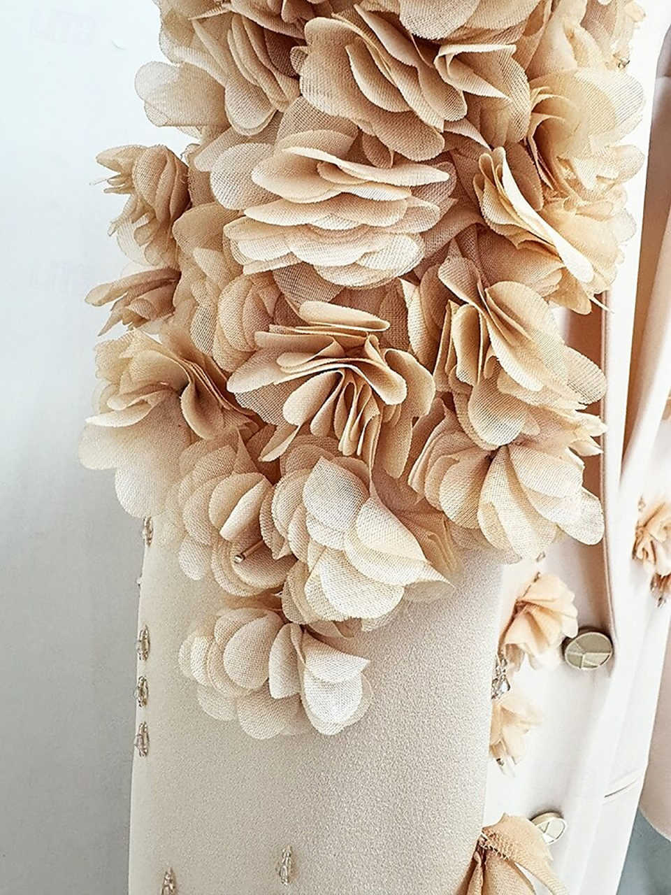 Designer Mother of the Bride Suits Beaded Handmade Appliques Single Breasted Long Women Business Blazer Shawl Lapel Formal Work Wear Customized