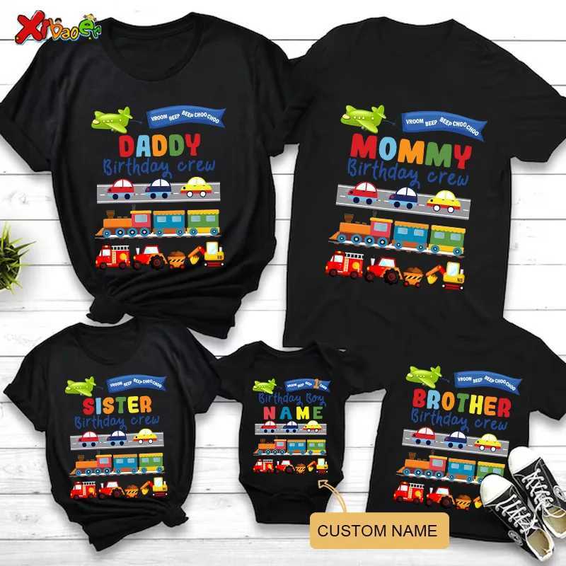 Family Matching Clothes Custom Name Black T Shirt for Family Matching Outfits Family Outfit Shirts Birthday Short Sleeve T Shirt W250207