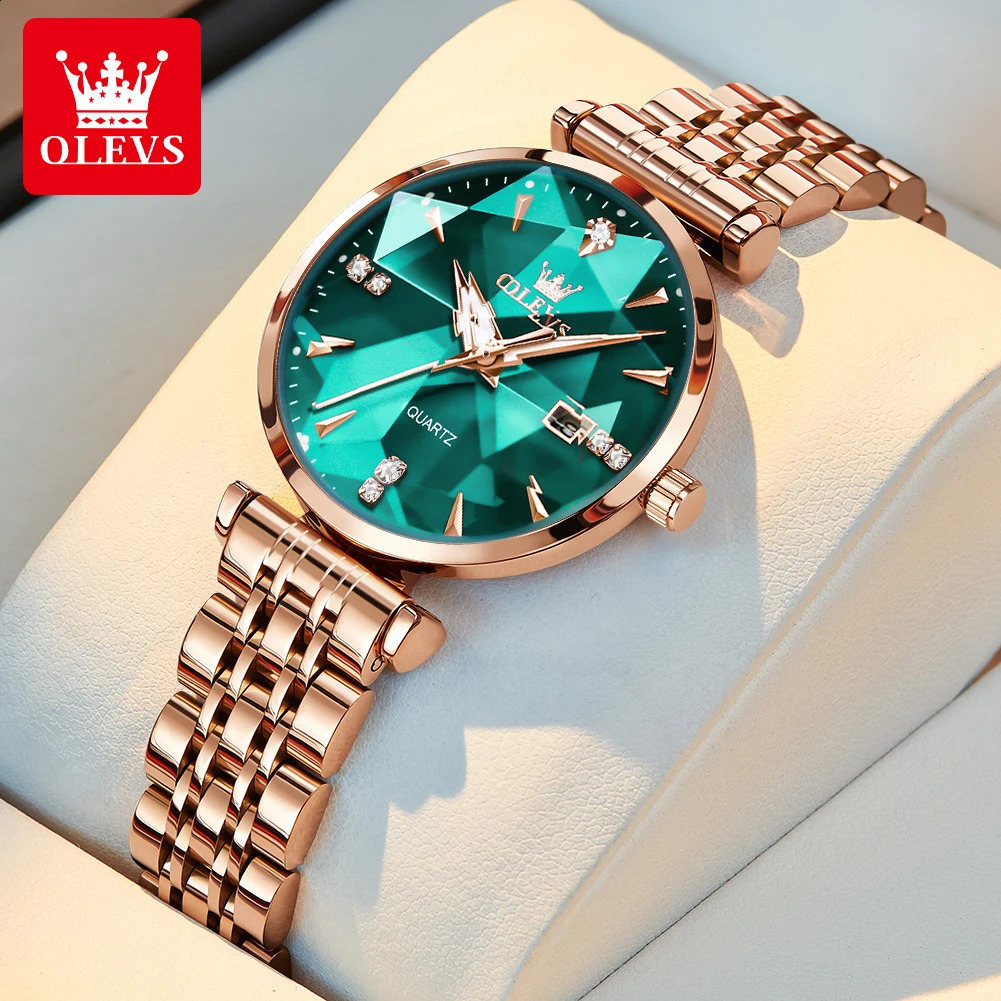 OLEVS 5536 Womens Watch High Quality Elegant Jewelry Waterproof Quartz Watch Rose Gold Womens Watch Reloj Mujer 250121