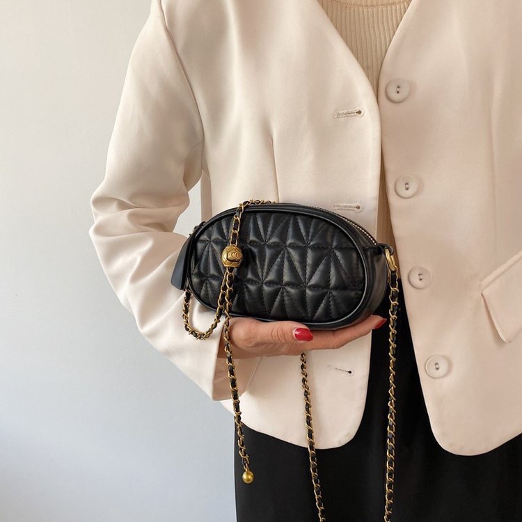 2025 new Internet famous new pleated for women's fashionable versatile, one shoulder crossbody small fragrant makeup bag, trendy and textured bag