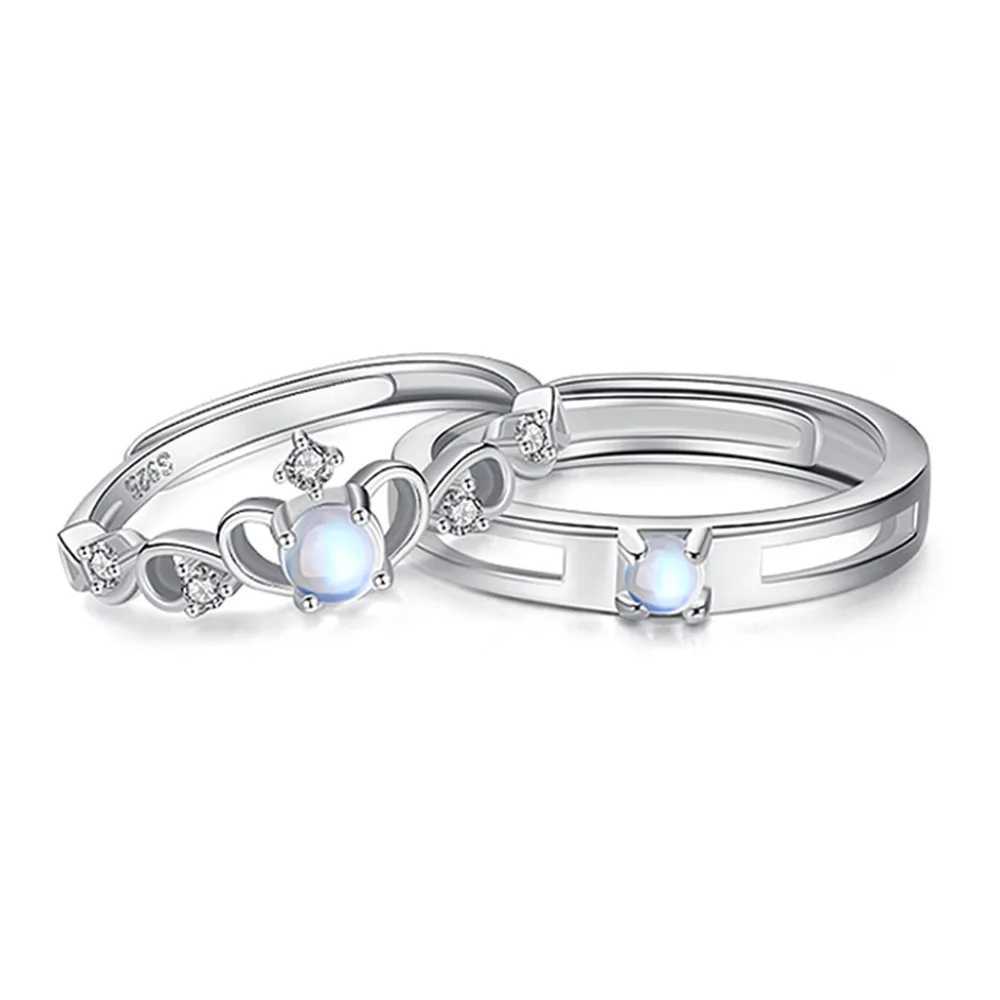 925 sterling silver new mens high-quality fashion jewelry crystal opal crown couple ring XY0340 W250207