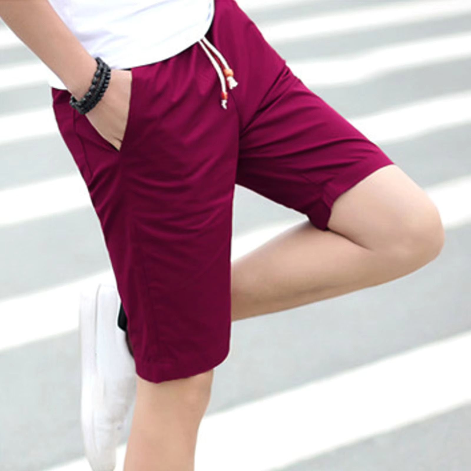 2025 New Men's Casual Elastic Waist Drawstring Summer Beach Shorts Men's Swimsuit Surfboard Shorts Underwear Fitness Carnival Pants