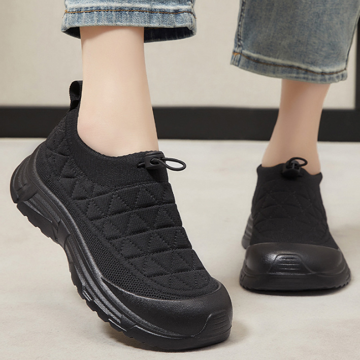 Women Casual Shoes Thick Sole Anti-slip Simple Style Versatile Running Driving Triple Black Khaki Purple Free shipping
