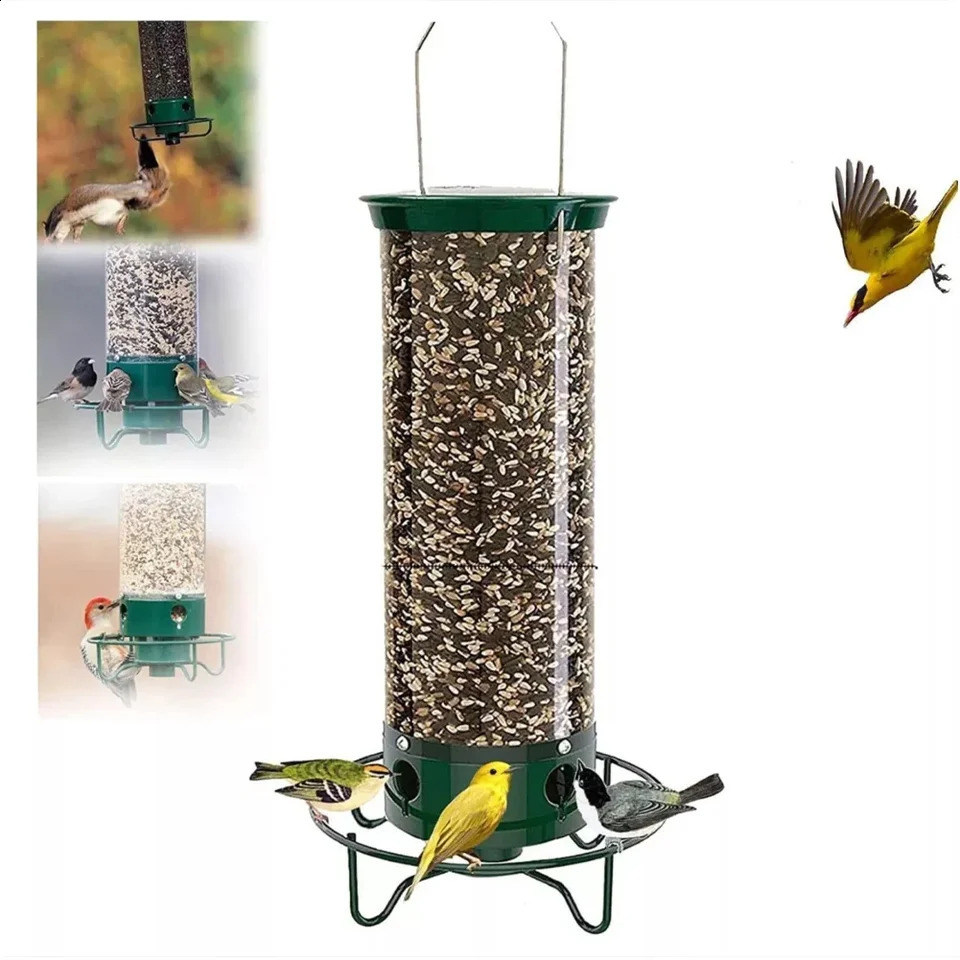 Squirrel-Proof Wild Bird Feeder Portable Bird Feeder For Garden Yard Outdoor Wrought Iron Hanging Hummingbird Feeder 250207