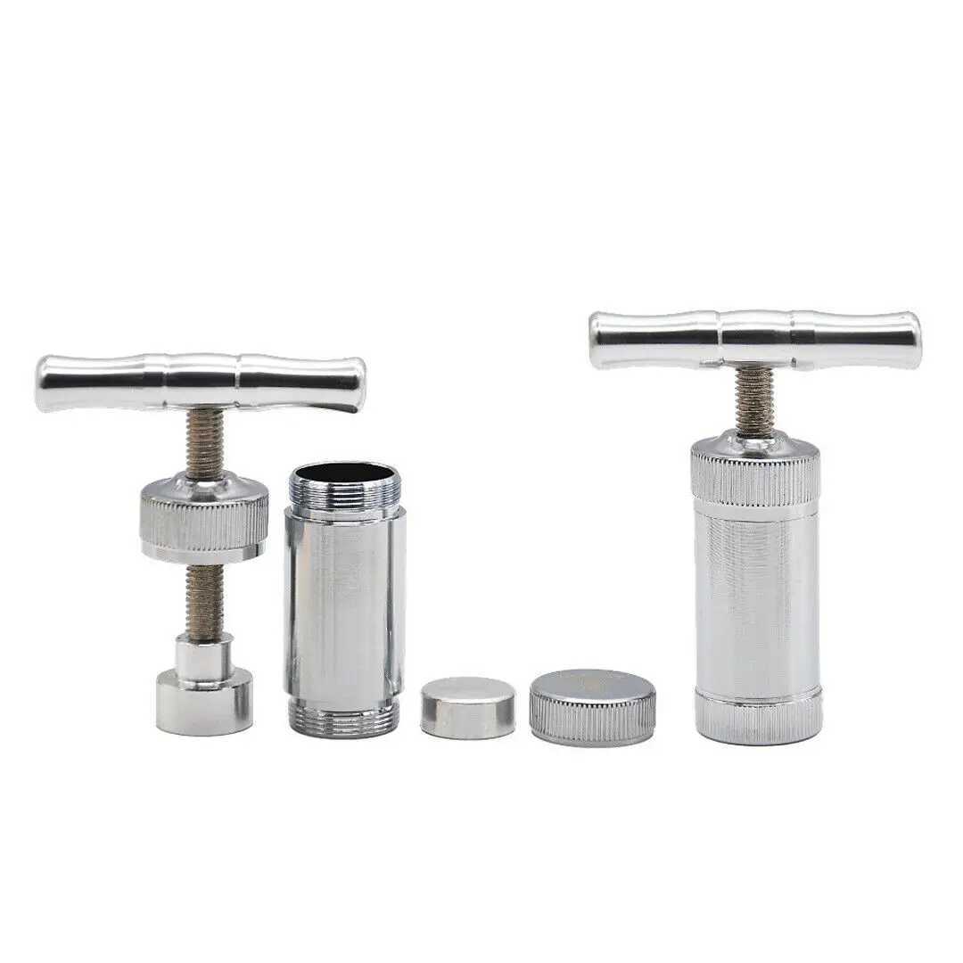 1pc Aluminum Alloy T Shape Press Tool For Spice Garlic Pepper Salt Can Be Rotated Squeezed To Store Tobacco Leaves PockeXJ250207