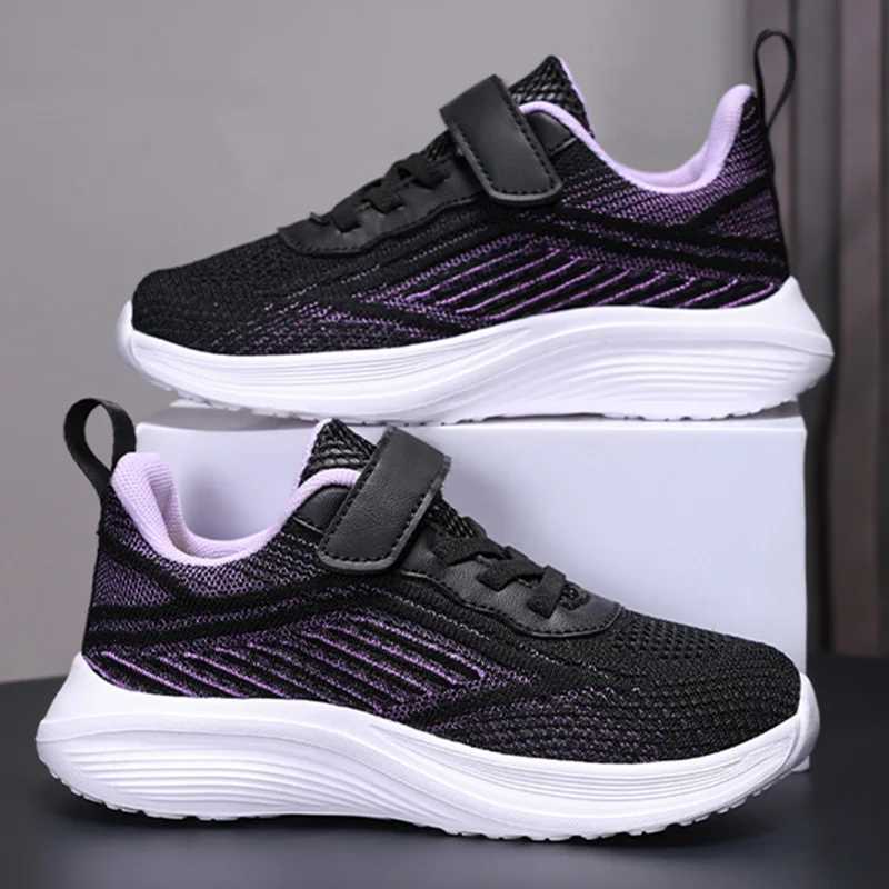 Childrens Sports Shoes Girl Breathable Fashionable Soft Sold Running Shoes Mesh Rebounding Casual New Walking Shoes for Kids W250207