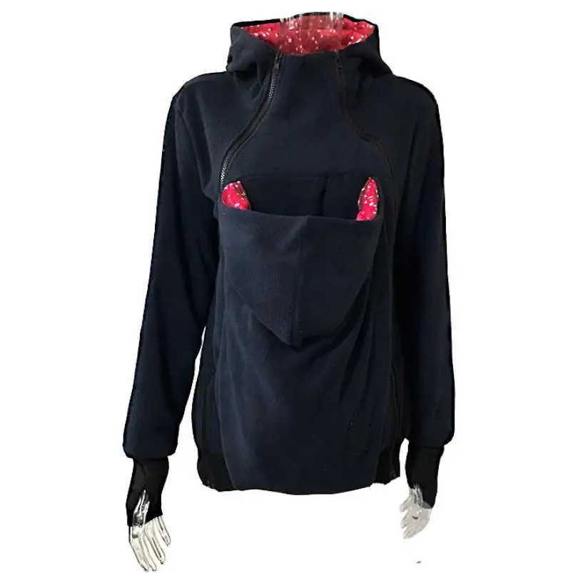 2022 New Autumn Winter 3-in-1 Detachable Baby Sleeping Bag Multifunctional Kangaroo Mom Hooded Sweater Jacket Womens W250207