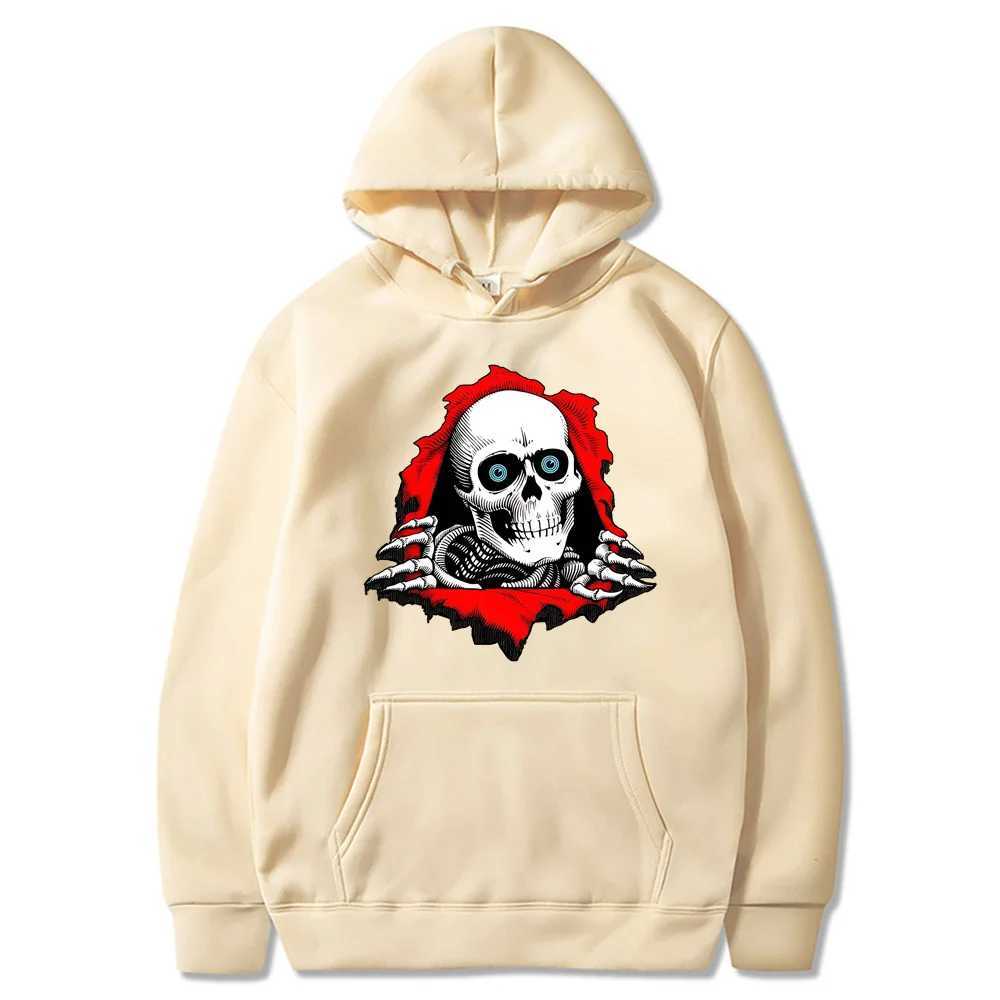 2024 Autumn and Winter Fashion Skull Print Couple Men is Hoodie Pullover Casual Sports Shirt Hip Hop Street Wear Sweater W250207