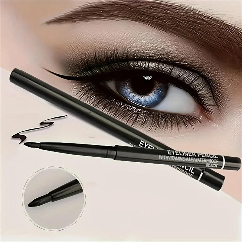 3Pcs Waterproof Sweat-Proof Black Eyeliner Pencil Combined Lasting Smudge-Proof Bold Eye Makeup Easy Glide Formula for Perfe 250206