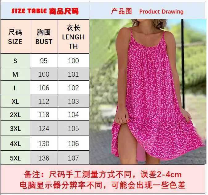 Women Slip Loose Floral Print Dress Summer Fe Sveless Oversized S-5XL Swing Party Dresses FYY-1030XJ2500207