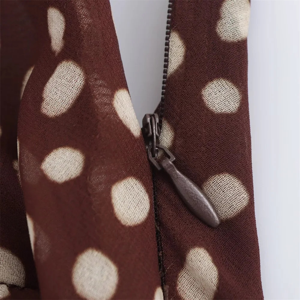 autumn 2024 womens clothing sweet and fashionable layered polka dot dress with decoration 250206